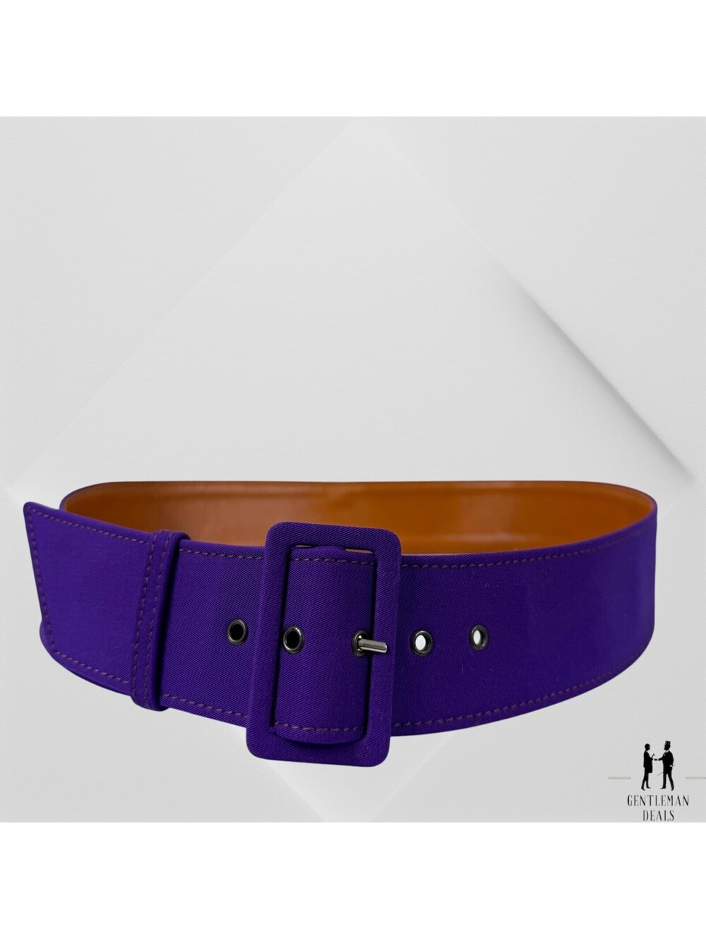Jean Paul Gaultier Purple Canvas PATENT LEATHER Wide Belt Womens L 29-33